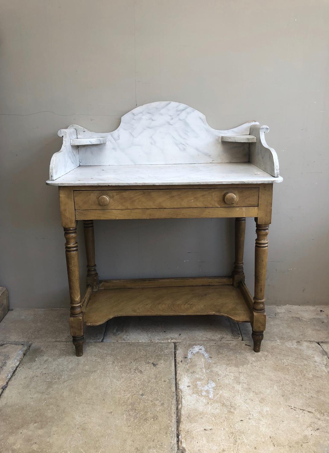 Victorian Pine Washstand or Side Table in Wonderful Original Paint.