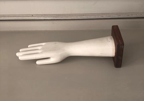 Mid Century White Ironstone Mounted Glove Mould