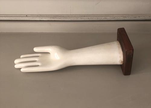 Mid Century White Ironstone Mounted Glove Mould