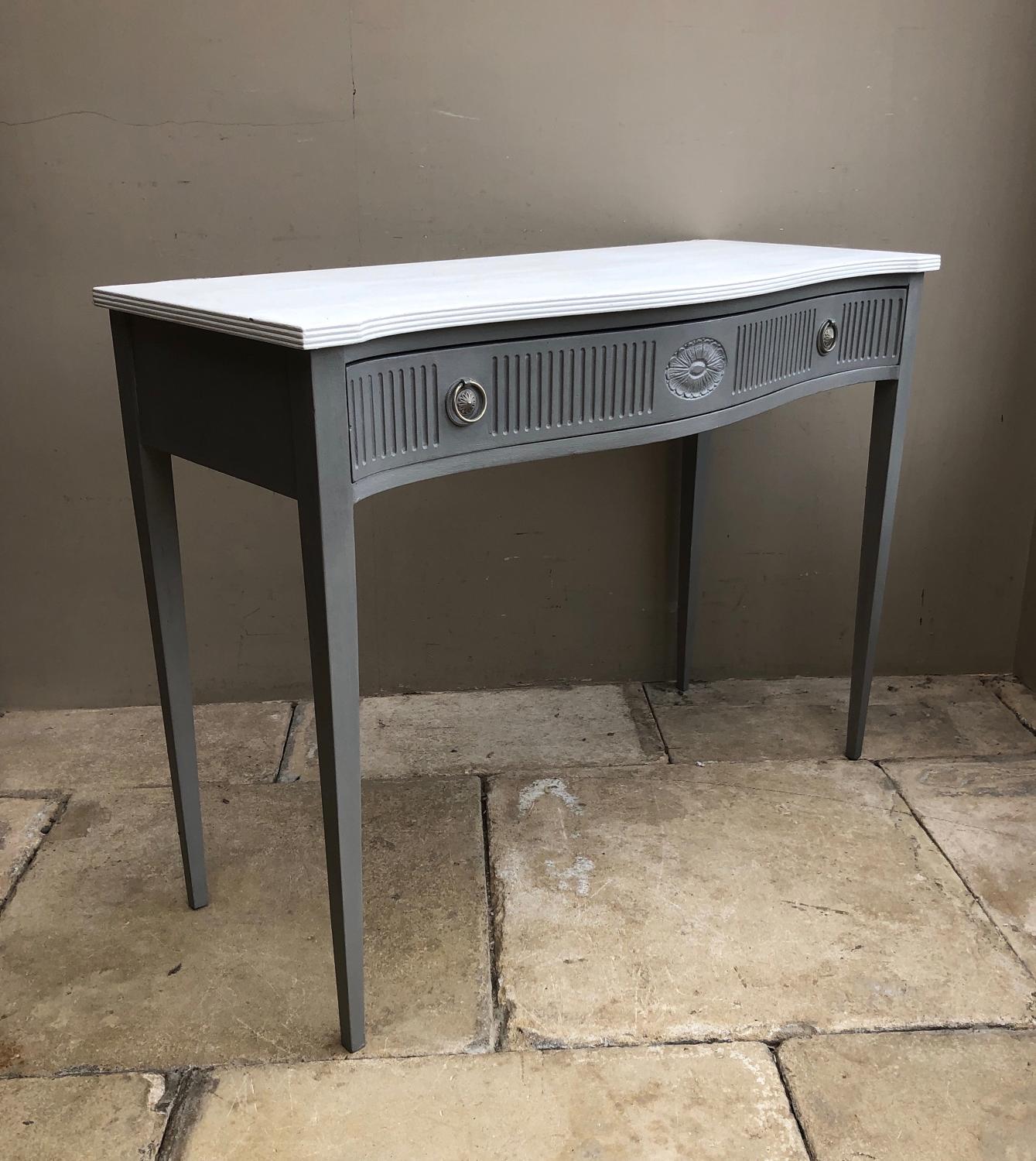 Mid Century Painted Side Table with Central Drawer