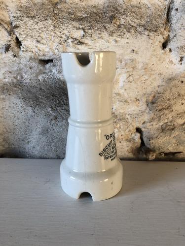 Rare Orlwite White Ironstone Biscuit Cone Server