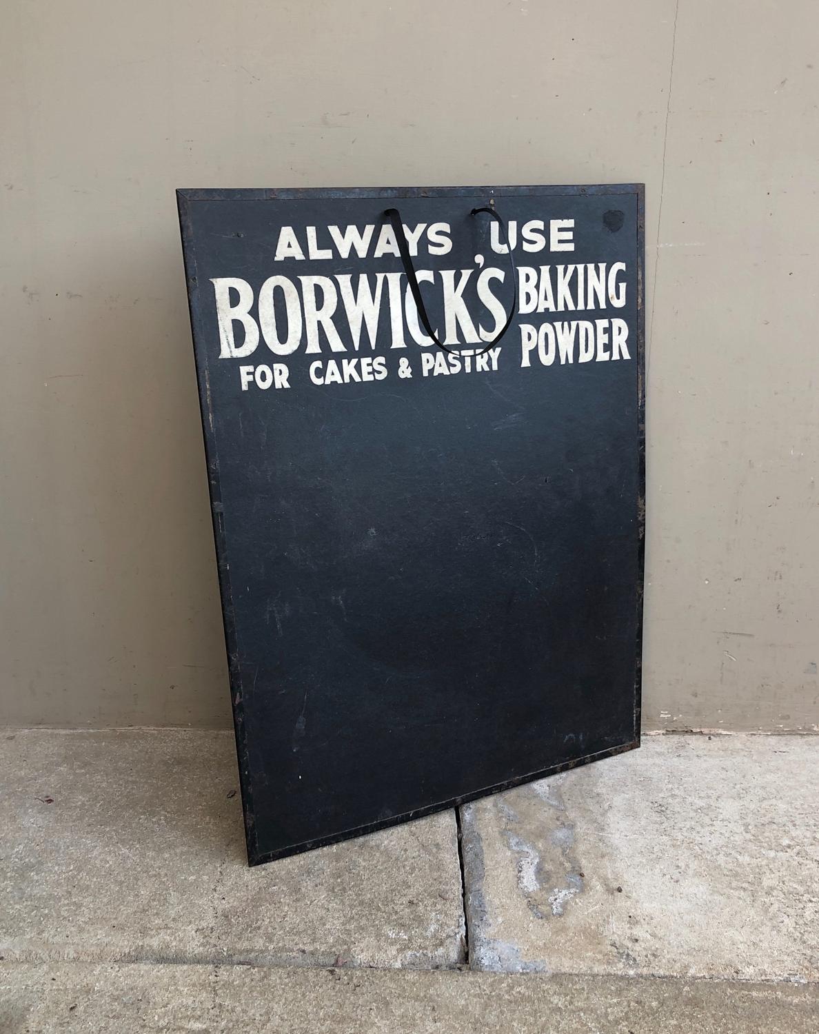 1930s Grocer Shops Advertising Blackboard - Borwicks Baking Powder