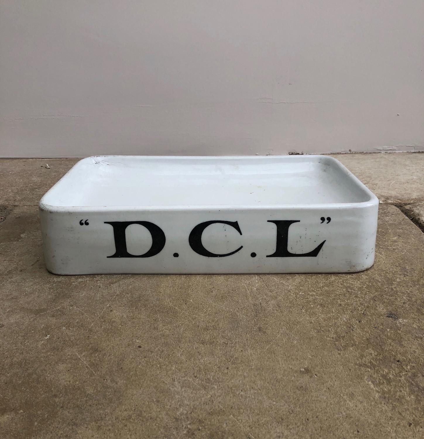 Early 20thC White Ironstone Grocers Slab for DCL Yeast