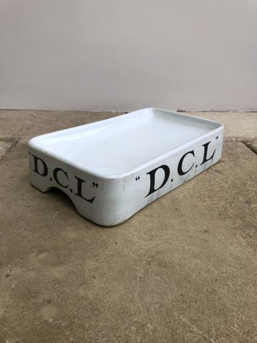 Early 20thC White Ironstone Grocers Slab for DCL Yeast