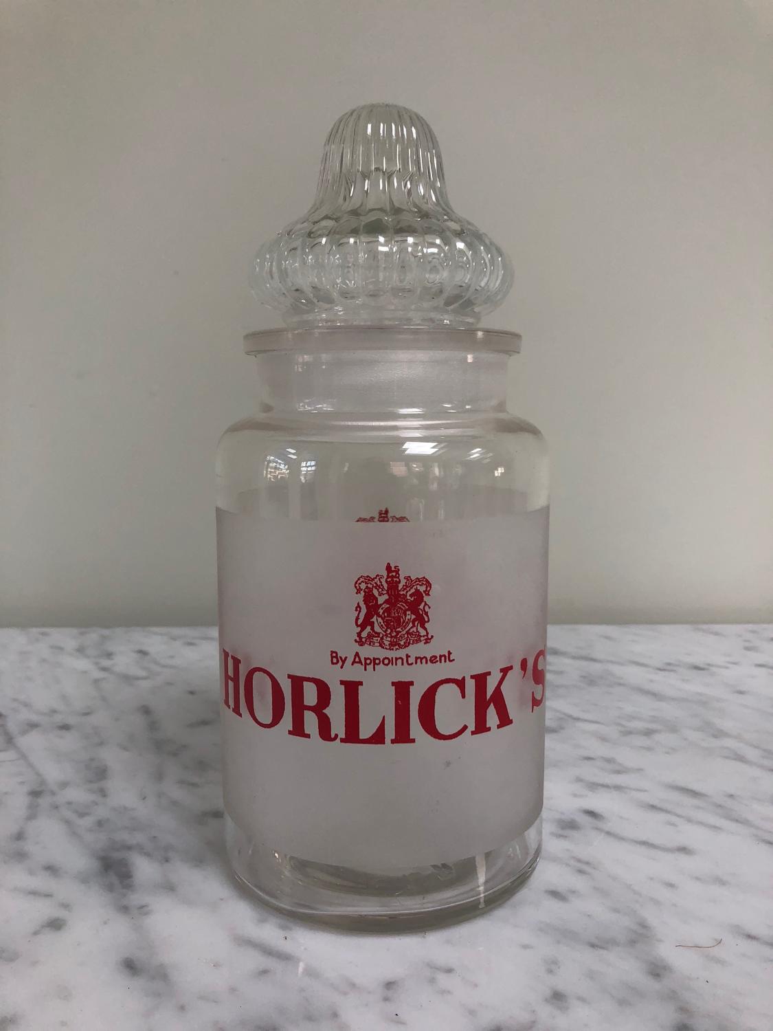 Mint Condition Early 20th Century Glass Horlicks Jar
