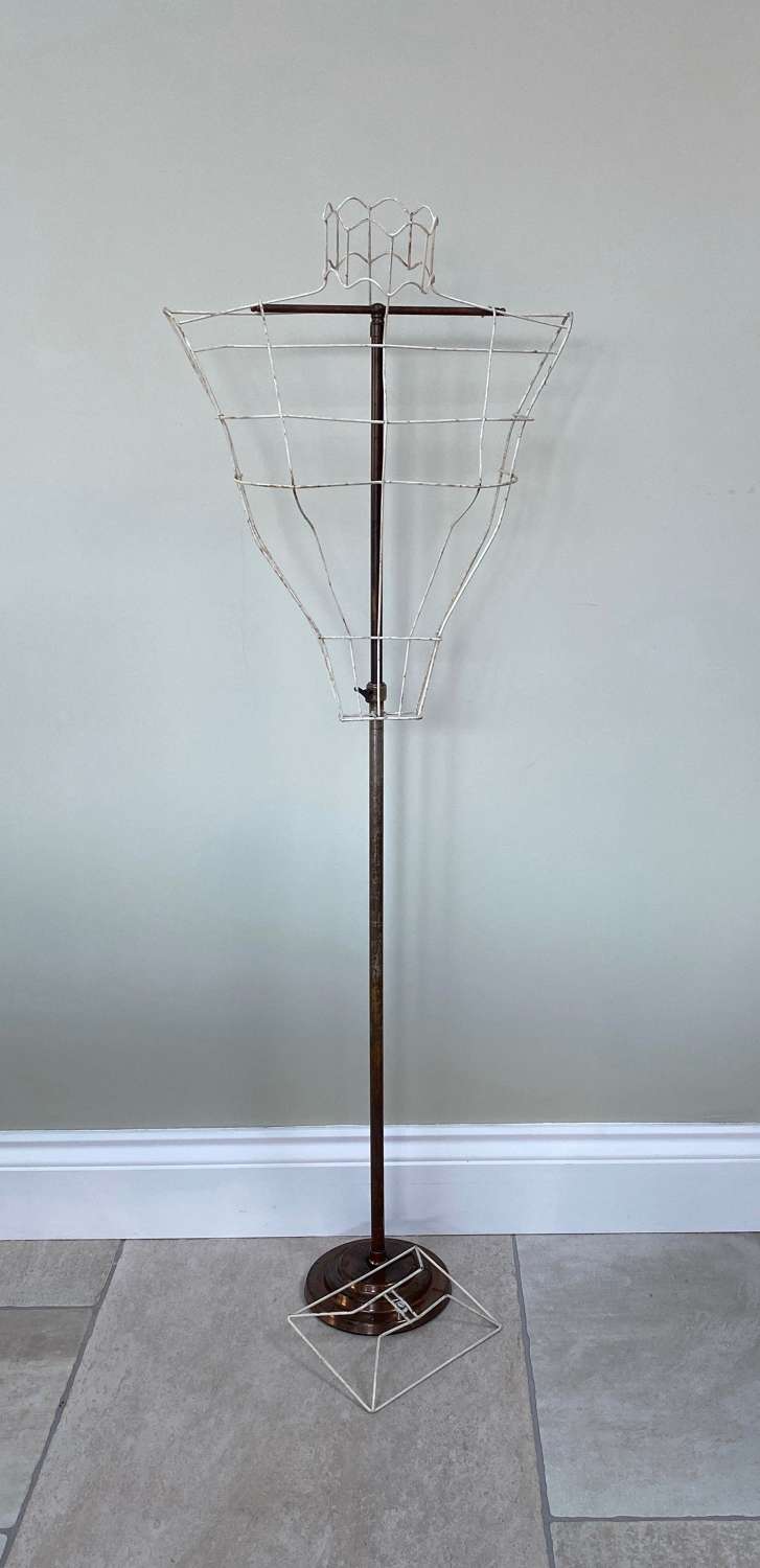 1930s Wire Work Mannequin on Adjustable Stand & Extra Base
