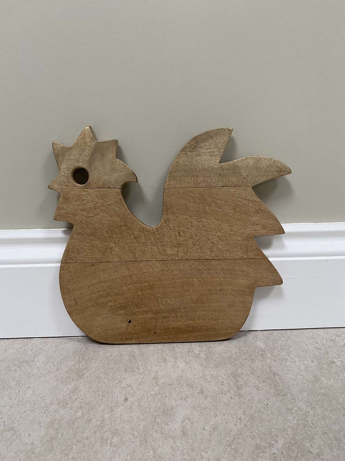 Mid Century Chicken Shaped Bread Or Chopping Board