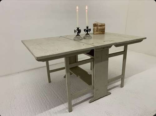 Victorian Swedish Pine Slagbord Dropleaf Table