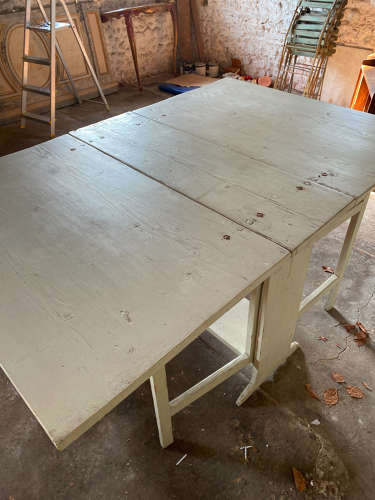 Victorian Swedish Pine Slagbord Dropleaf Table