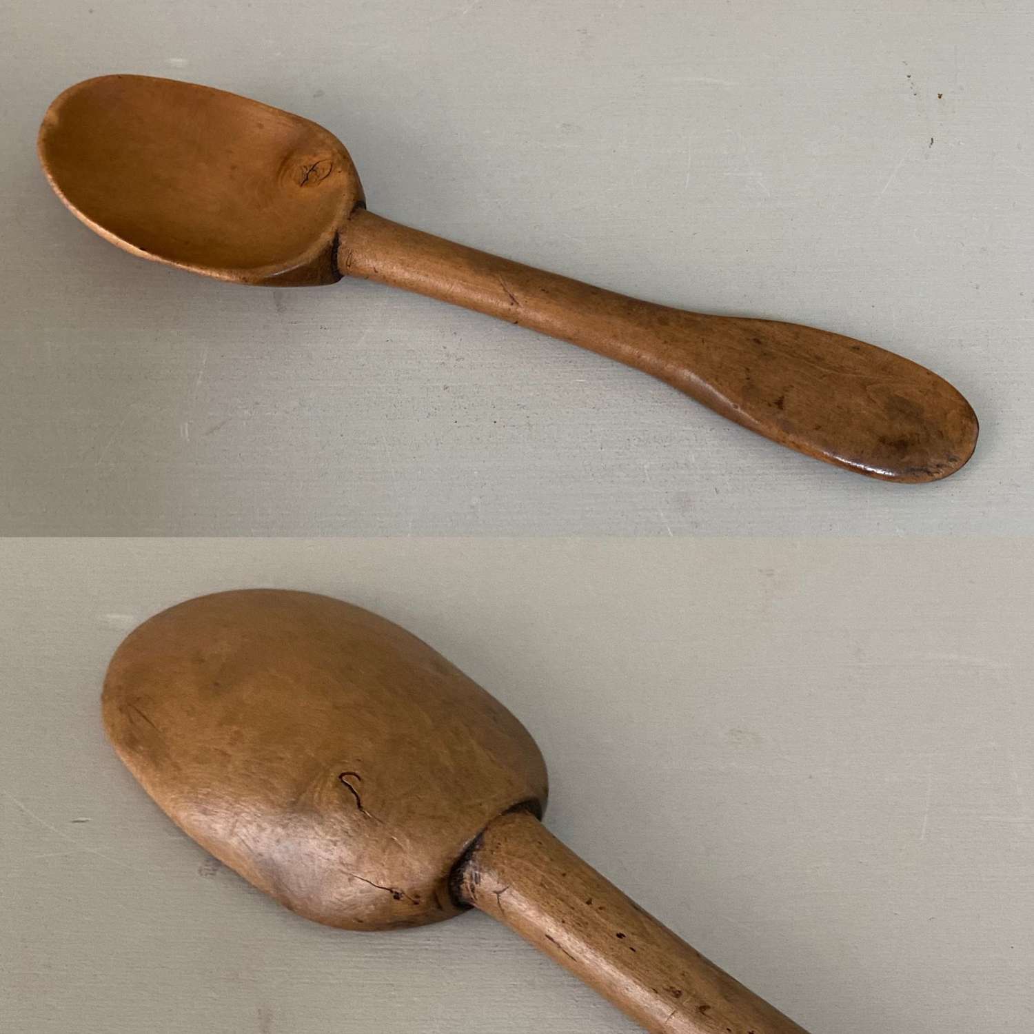 Victorian Hand Carved Fruitwood Spoon