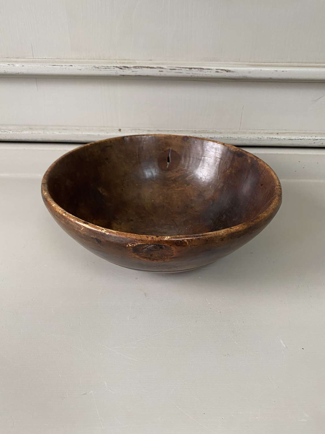 Victorian Small Turned Treen Bowl - Superb Colour