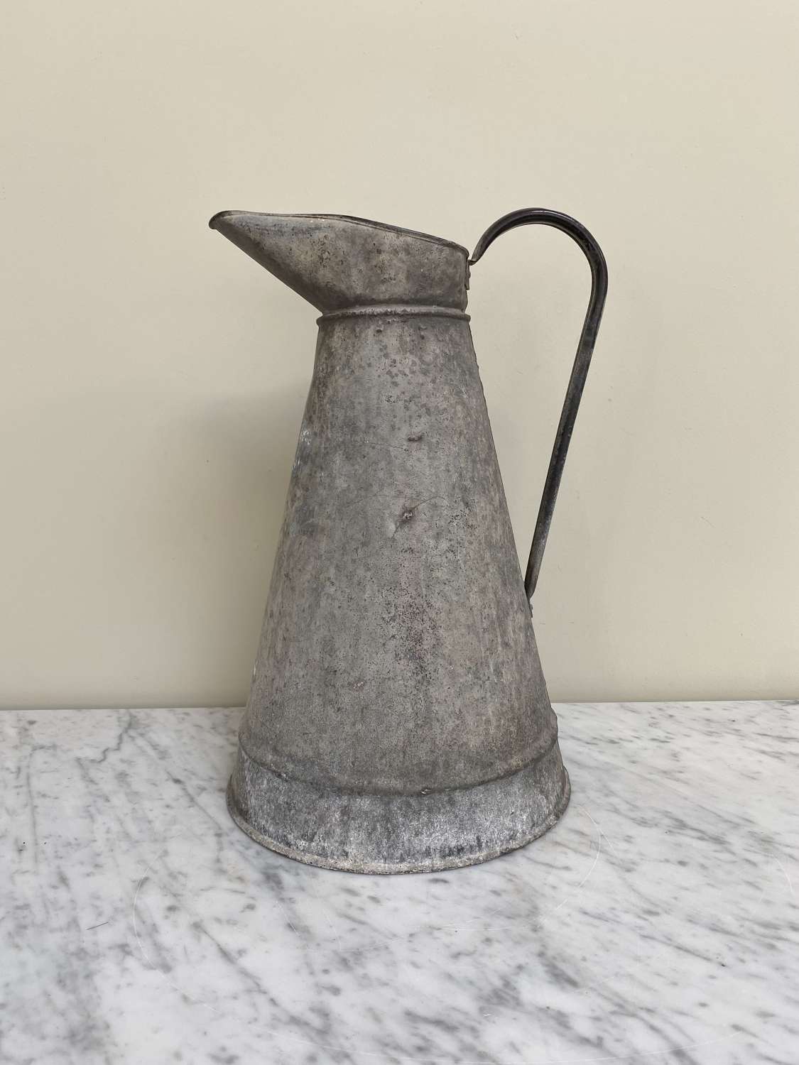 Large Antique Galvanised Jug - Watertight - Perfect for Flowers.
