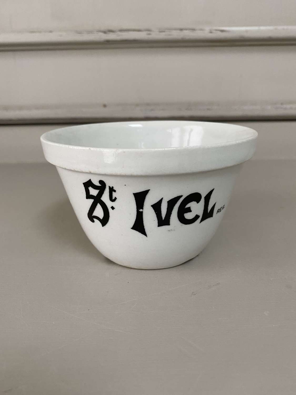Early 20th Century White Ironstone Advertising Pudding Bowl - St Ivel