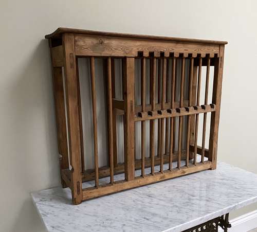 Victorian Pine Plate Rack - Shelf Top - Castleations to Top Tier