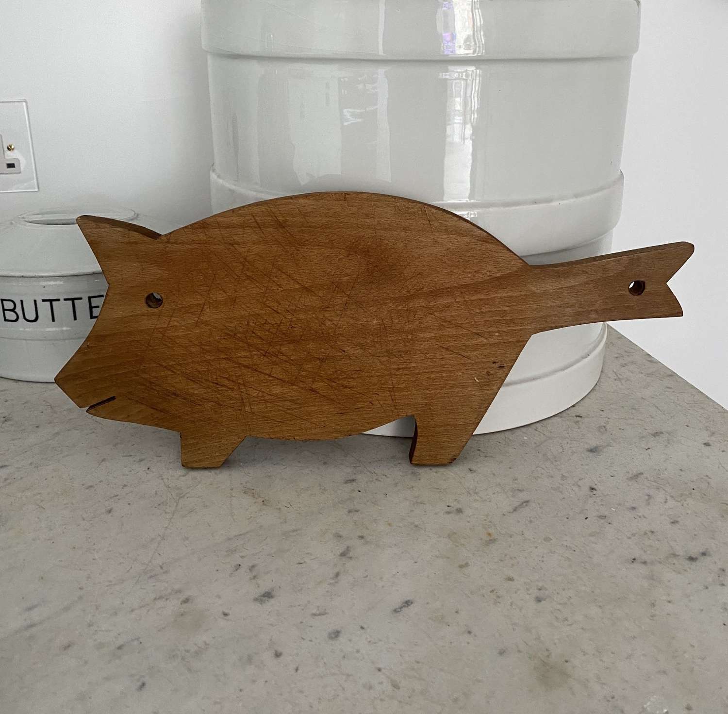 Mid Century Treen Pig Shaped Chopping Board