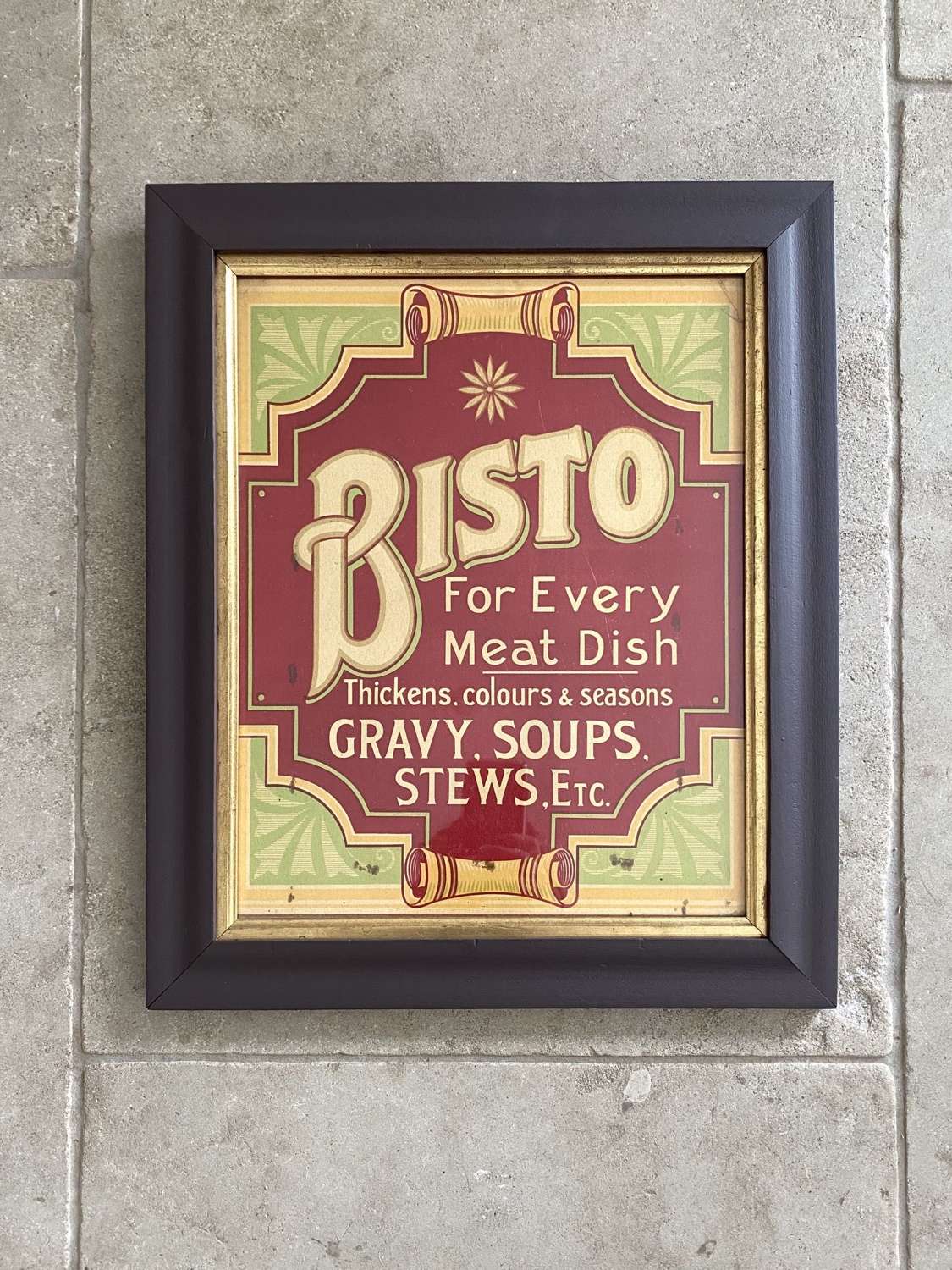 Rare Edwardian Grocers Advertising Sign - Bisto - Later Framed