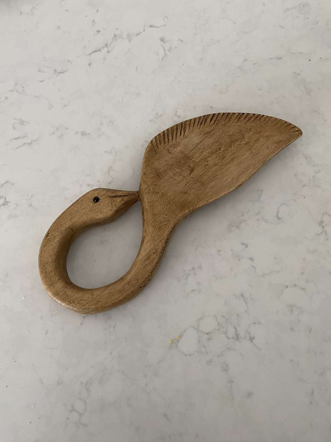 Early 20th Century Carved Treen Butter Curler - Carved as Swan