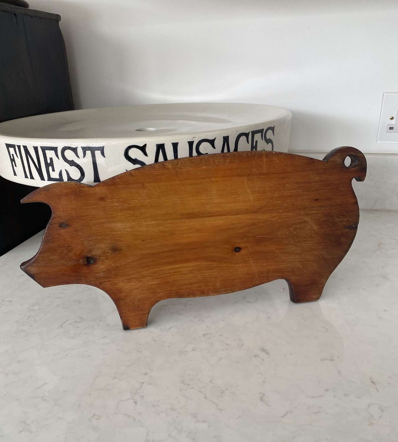Early 20th Century Pine - Pig Shaped - Chopping Board