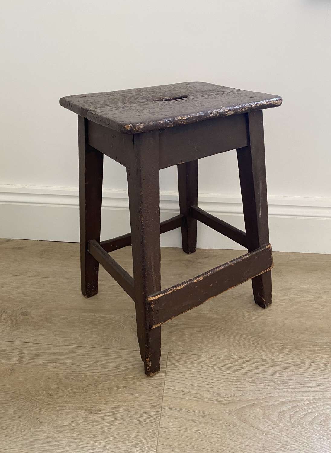 Victorian Pine Stool in its Original Paint