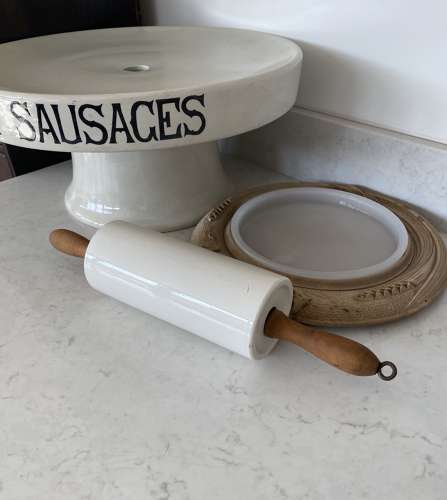 Edwardian White Ironstone Pastry Rolling Pin