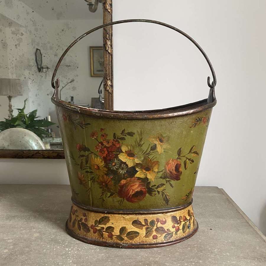 Victorian Beautiful Doubled Sided Toleware Bucket