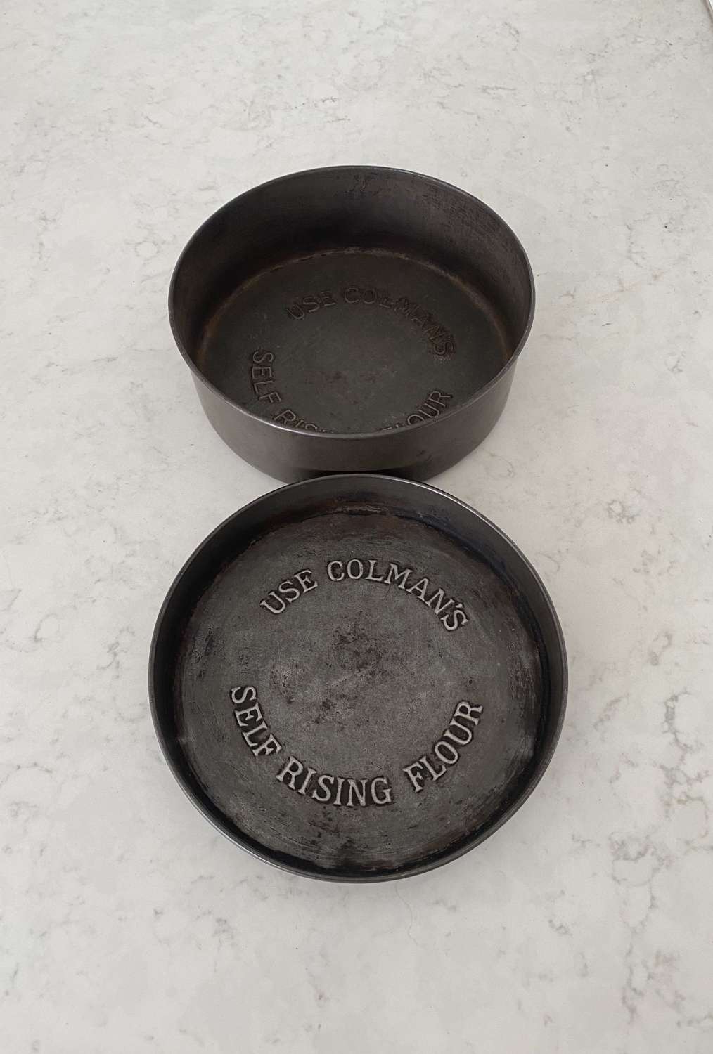 Two Early 20thC Advertising Cake Tins - Colmans Self Rising Flour