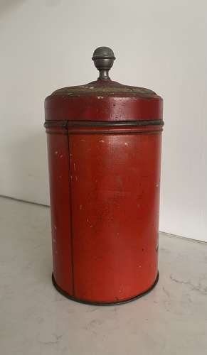 Large Edwardian Red Toleware Sugar Tin