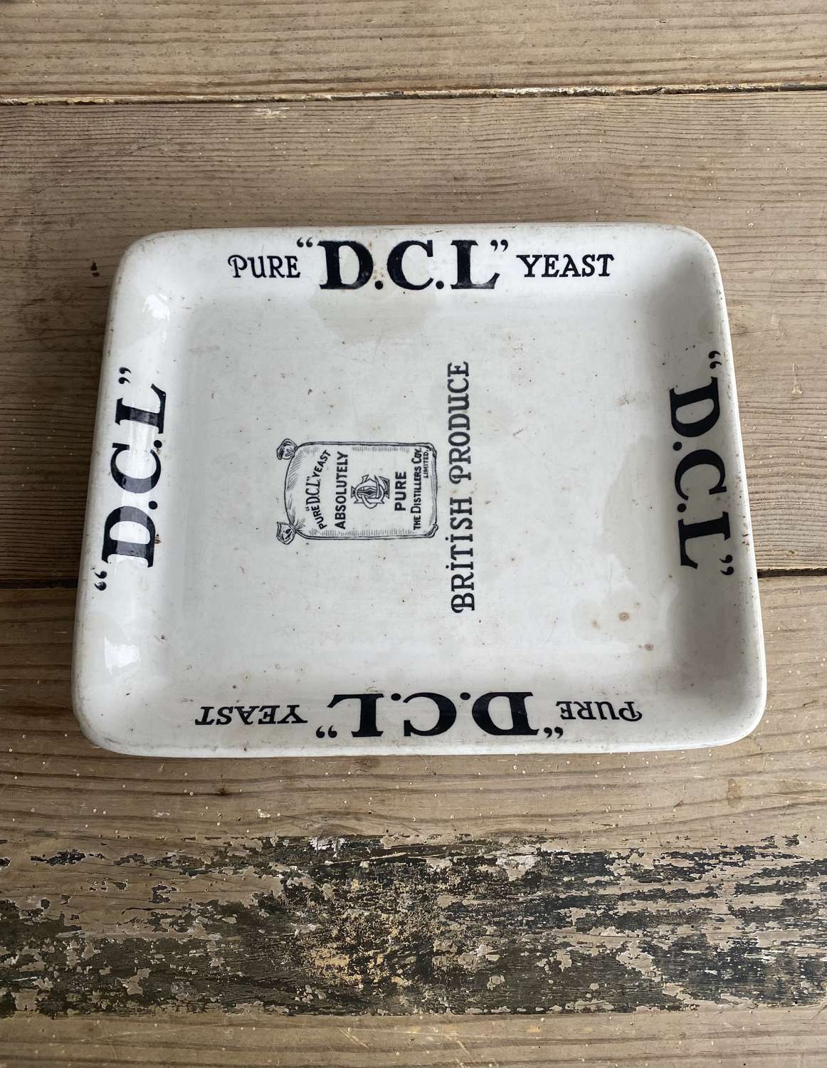 Genuine Edwardian Grocers White Ironstone Advertising Platter - DCL