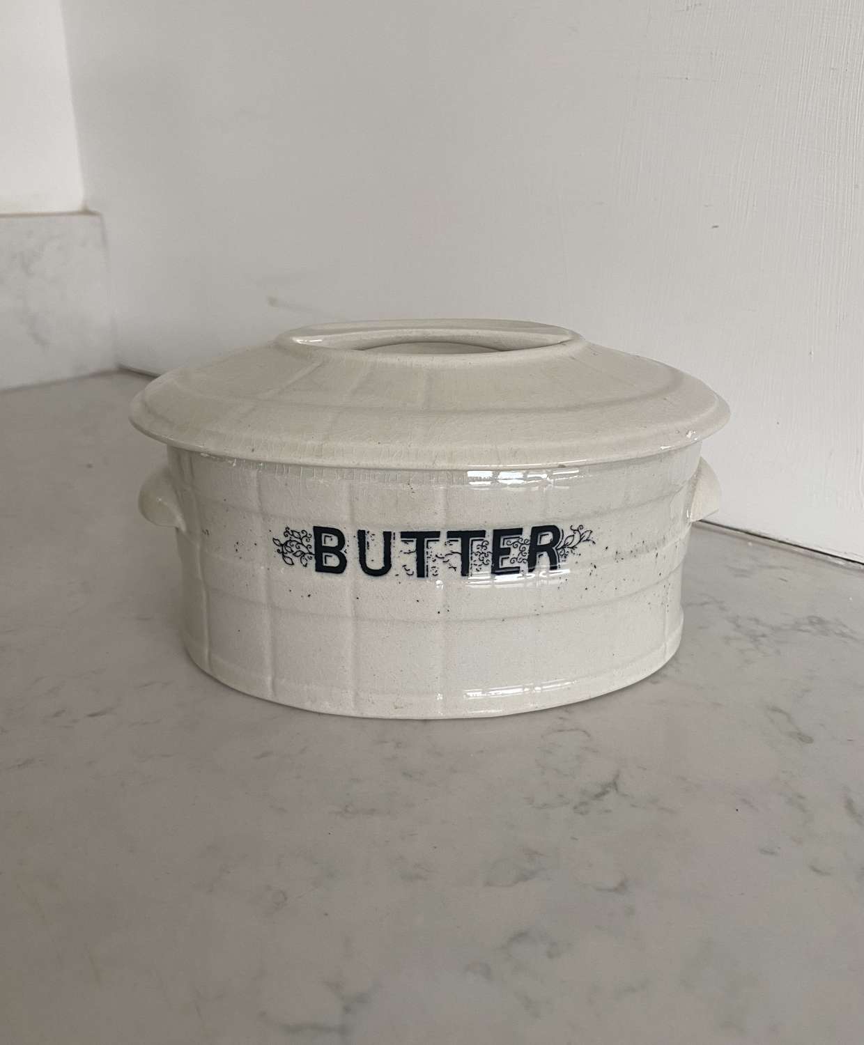 Superb Rarer Small Size Victorian White Ironstone Butter Dish