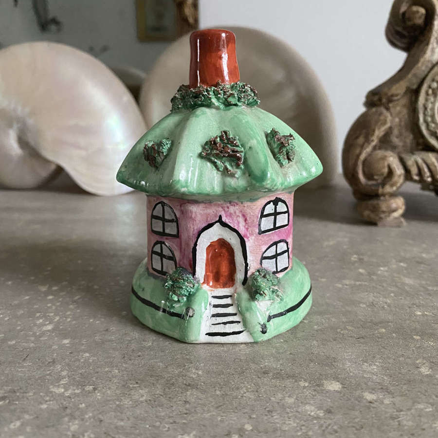 Early Victorian (Staffordshire) Pastille Burner Shaped as a House