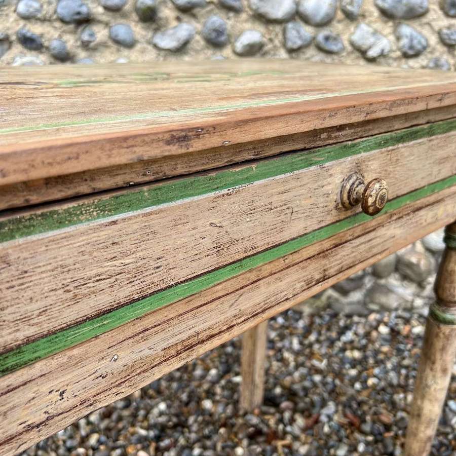 Victorian Pine Table Hand Scraped Back to Original Paint.