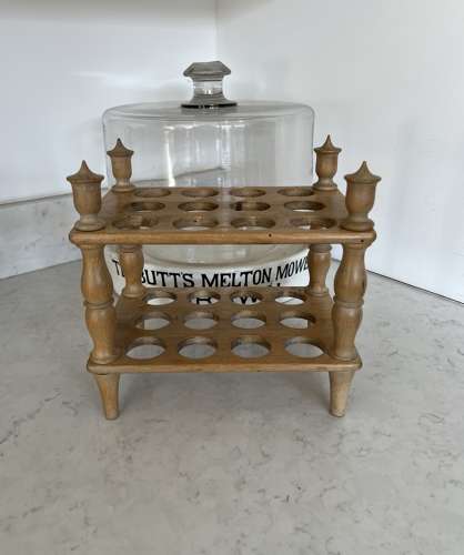 Late Victorian Two Tier Egg Rack with Turned Column Supports