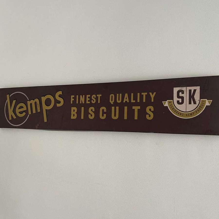 Mid Century Shops Tin Advertising Sign - Kemps Finest Quality Biscuits