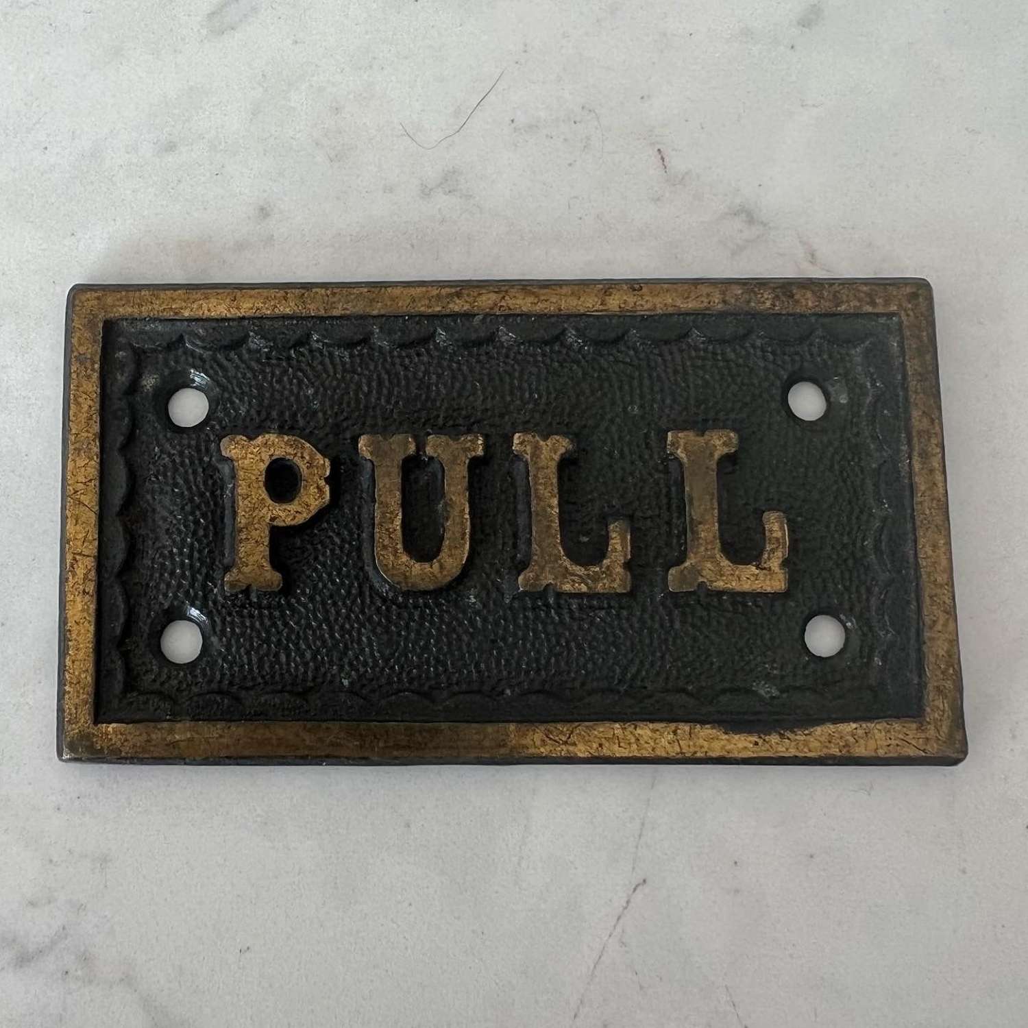 Late Victorian Brass & Iron “Pull” Sign - William Tonks and Sons