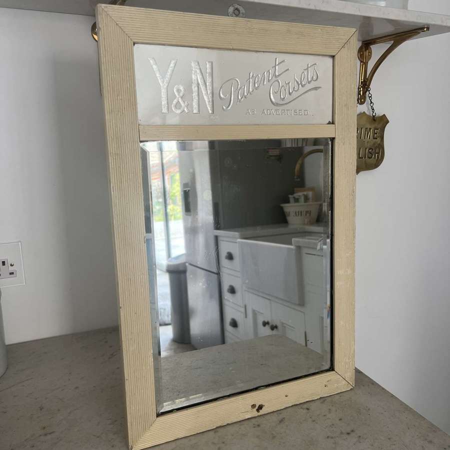 Edwardian Advertising Mirror - Original Condition - Y&N Corsets