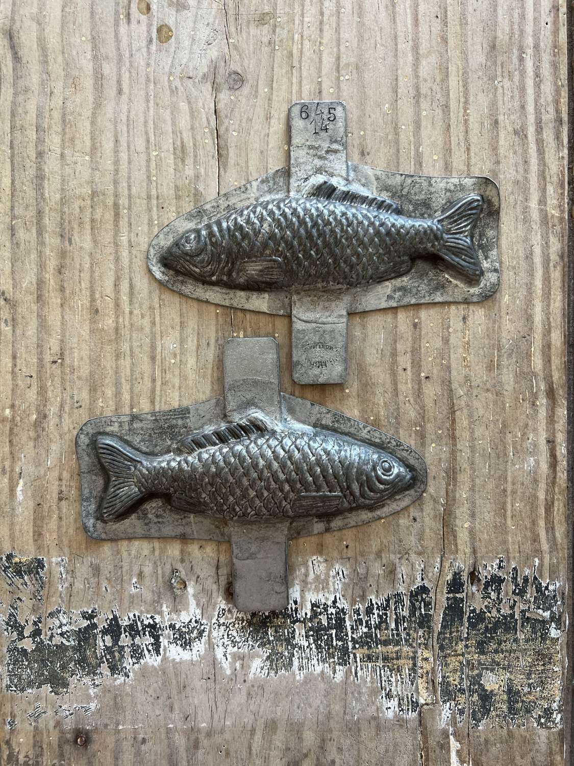 Early 20thC G Mora Confectionery Fish Mould - Perfect Two Part Pair
