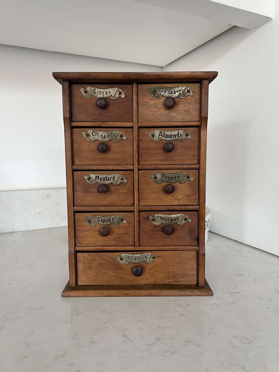 Edwardian Large Spice Chest of Nine Drawers - Orig Labels & Drawers