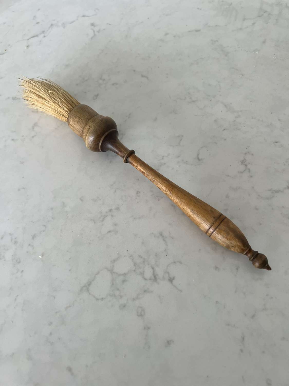 Late Victorian Treen Pastry Brush with Horse Hair