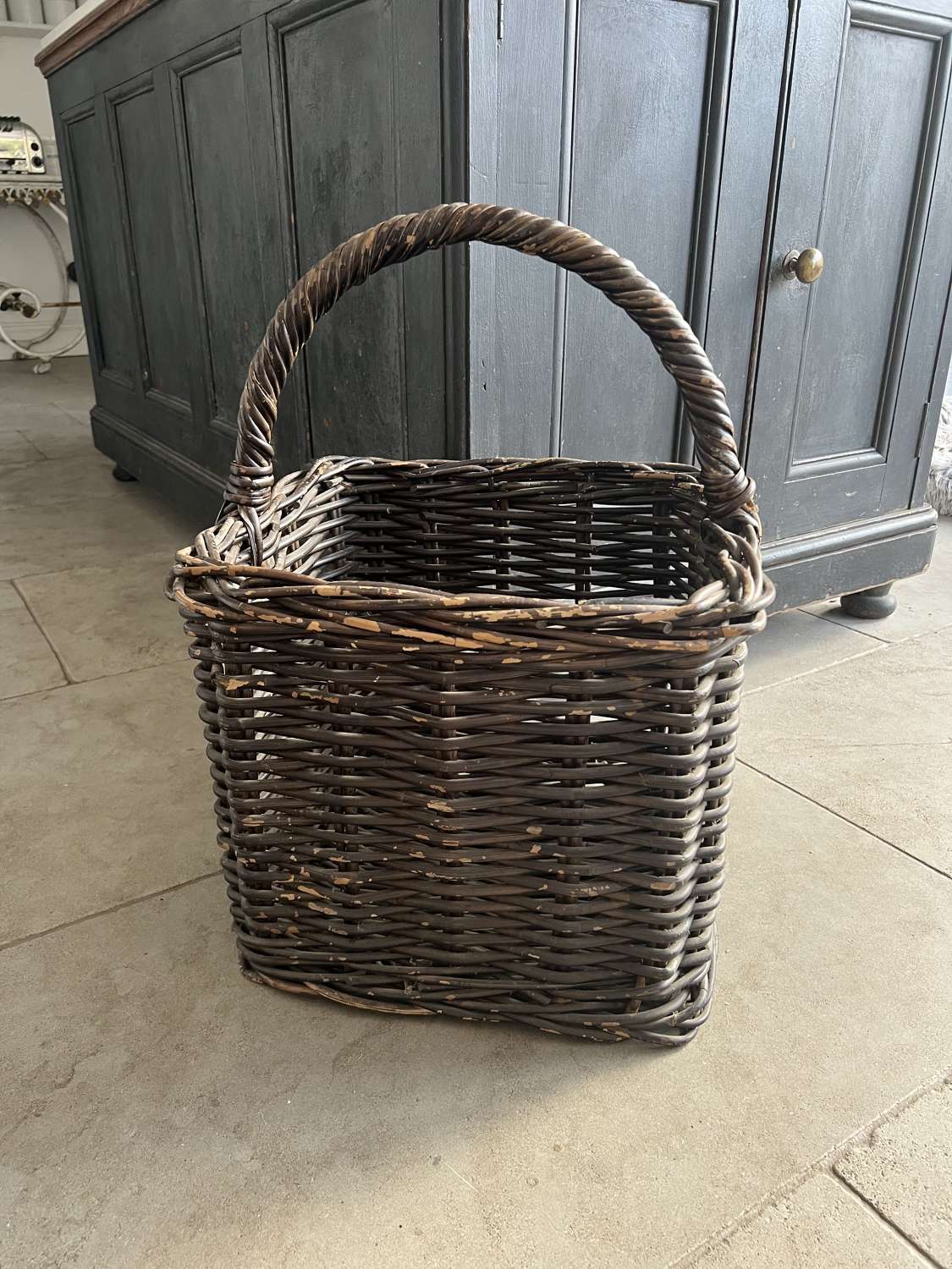 Lovely Condition Antique Basket - Great Colour, Sturdy with No Worm