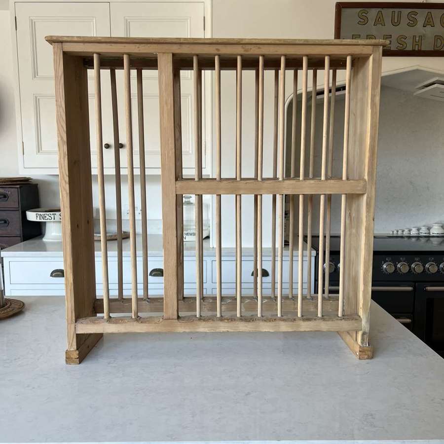 Victorian Pine Two Tier Plate Rack with Shelf Top