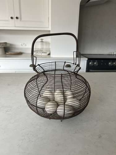Antique Wire Work Egg Basket