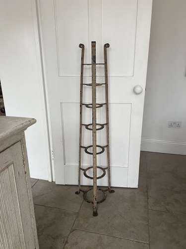 Early 20thC Cast Iron Saucepan Rack - Unusual Design in Original Paint