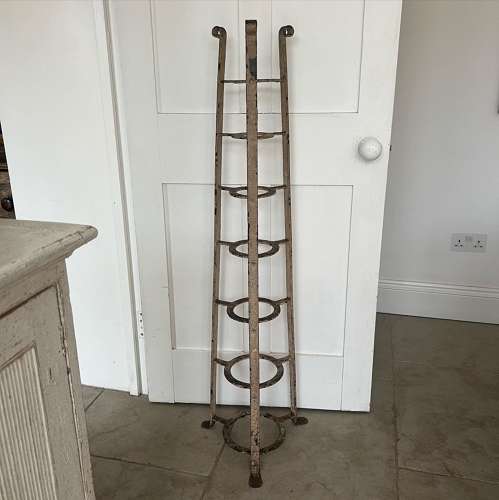 Early 20thC Cast Iron Saucepan Rack - Unusual Design in Original Paint