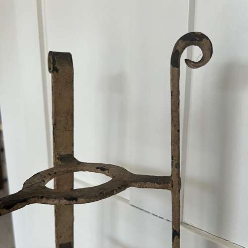 Early 20thC Cast Iron Saucepan Rack - Unusual Design in Original Paint