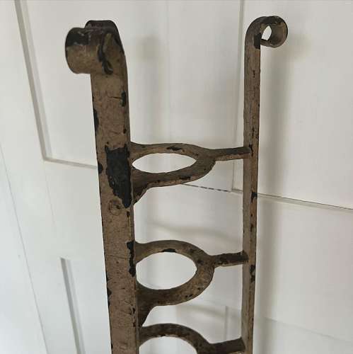Early 20thC Cast Iron Saucepan Rack - Unusual Design in Original Paint
