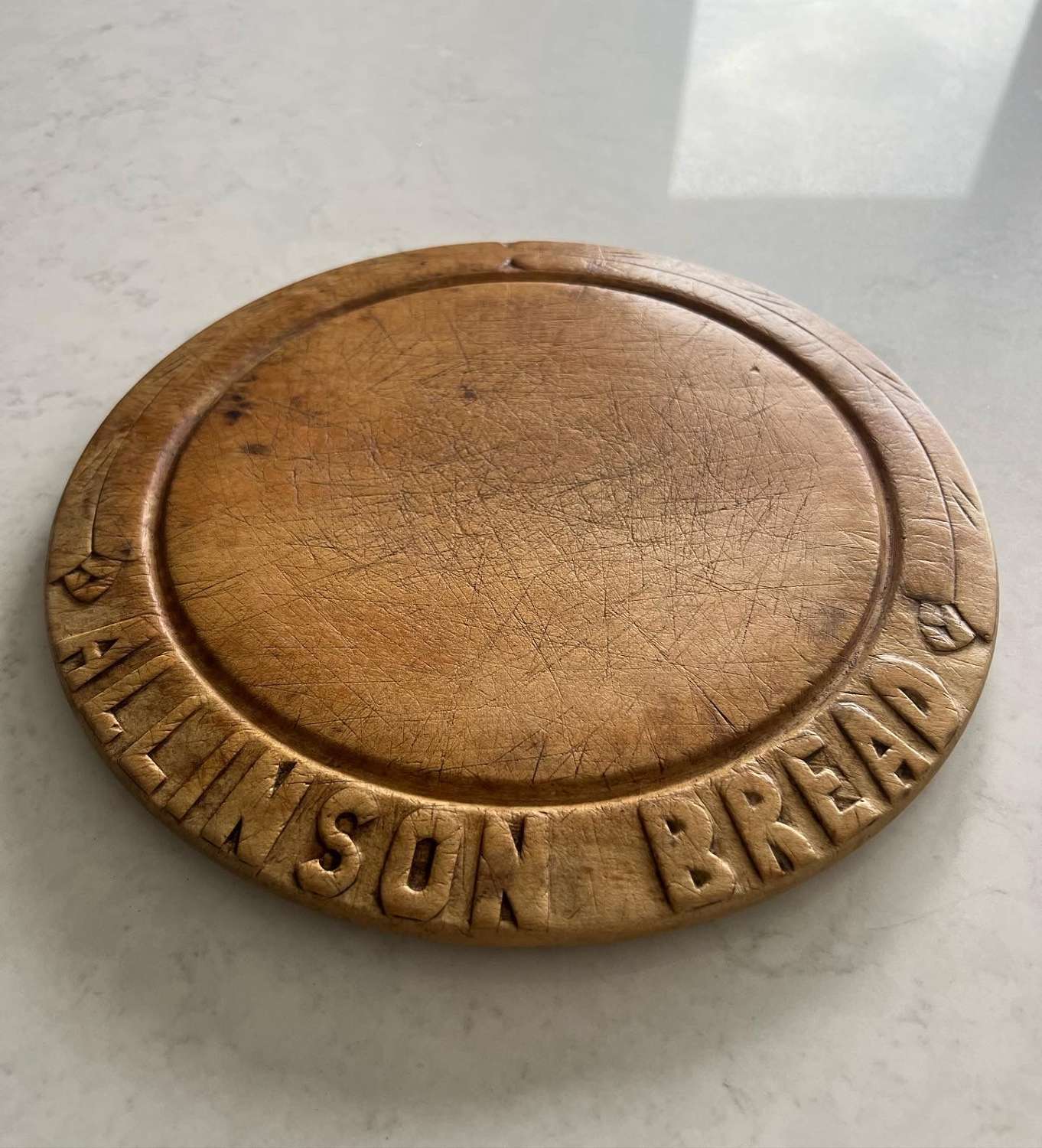 Early 20thC Advertising Carved Bread Board - Allinson Bread