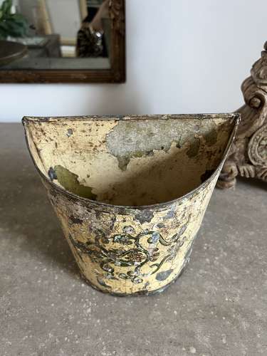 Mid Century Painted Galvanised Wall or Freestanding Container.