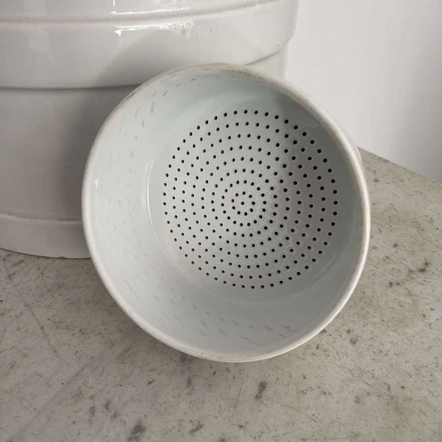 Early 20th Century White Ironstone Fruit Sieve Funnel -Royal Worcester
