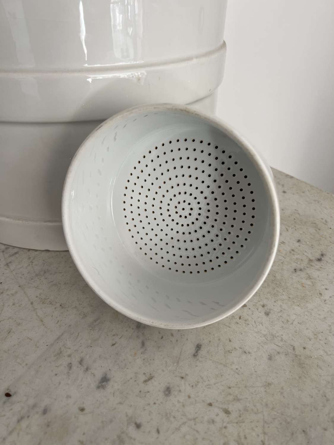 Early 20th Century White Ironstone Fruit Sieve Funnel -Royal Worcester