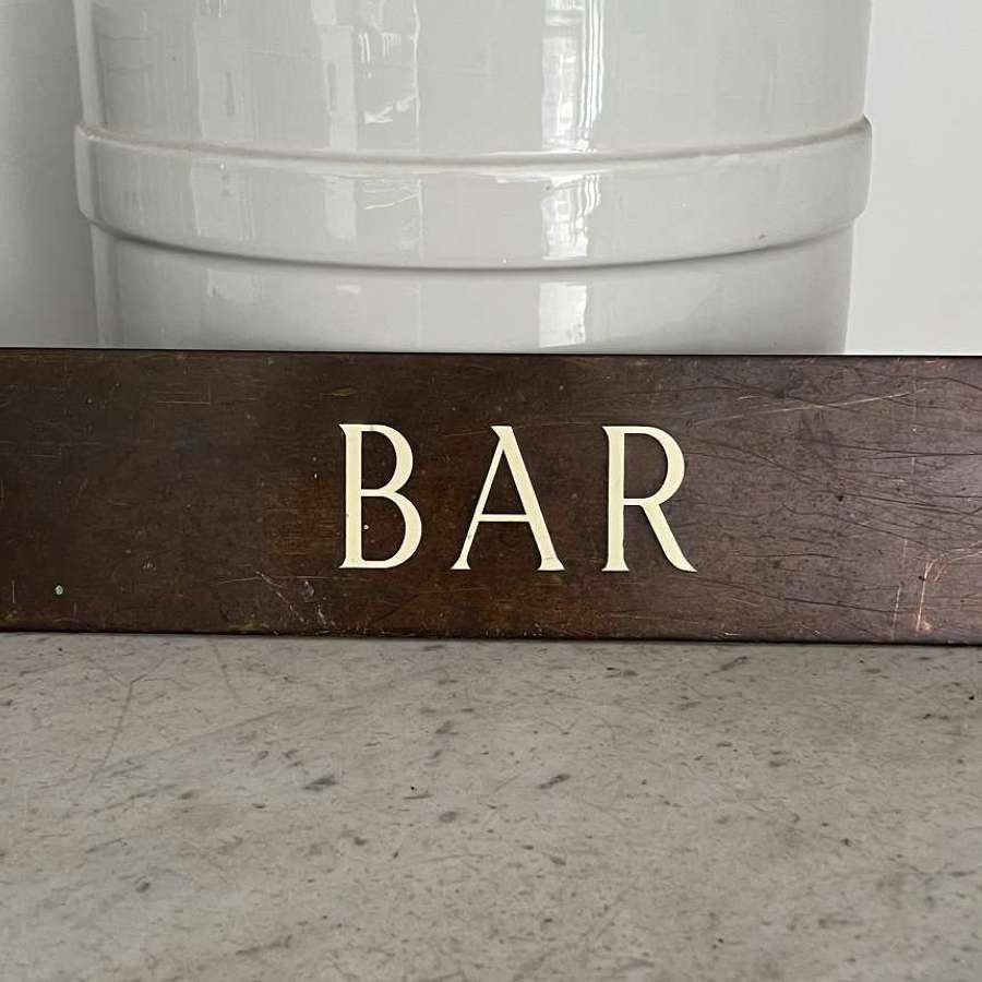 Early 20th Century Solid Copper Bar Sign - Enamelled Lettering
